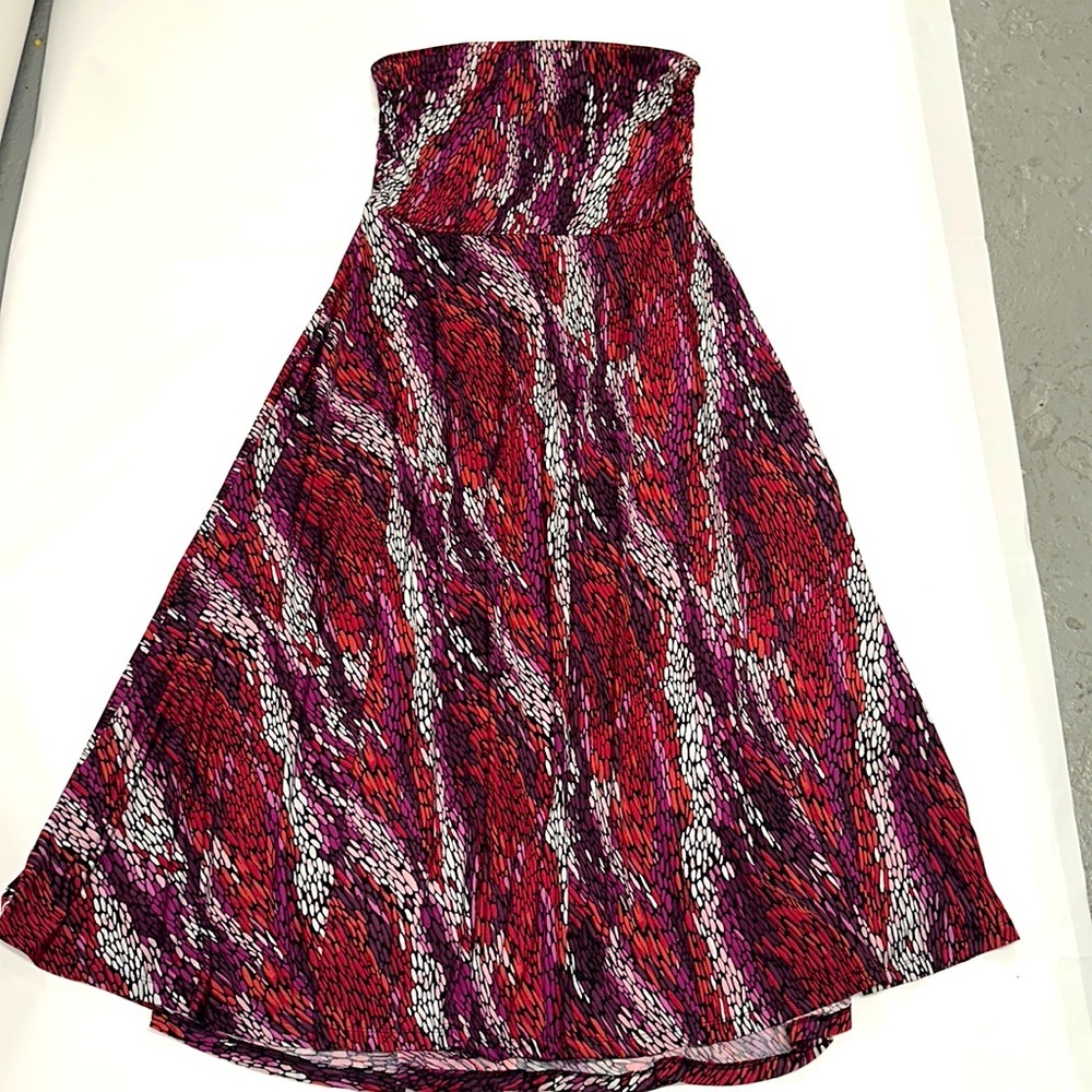 Russell Kemp Pattern Pinks Sleeveless Maxi Dress/Maxi Skirt Large